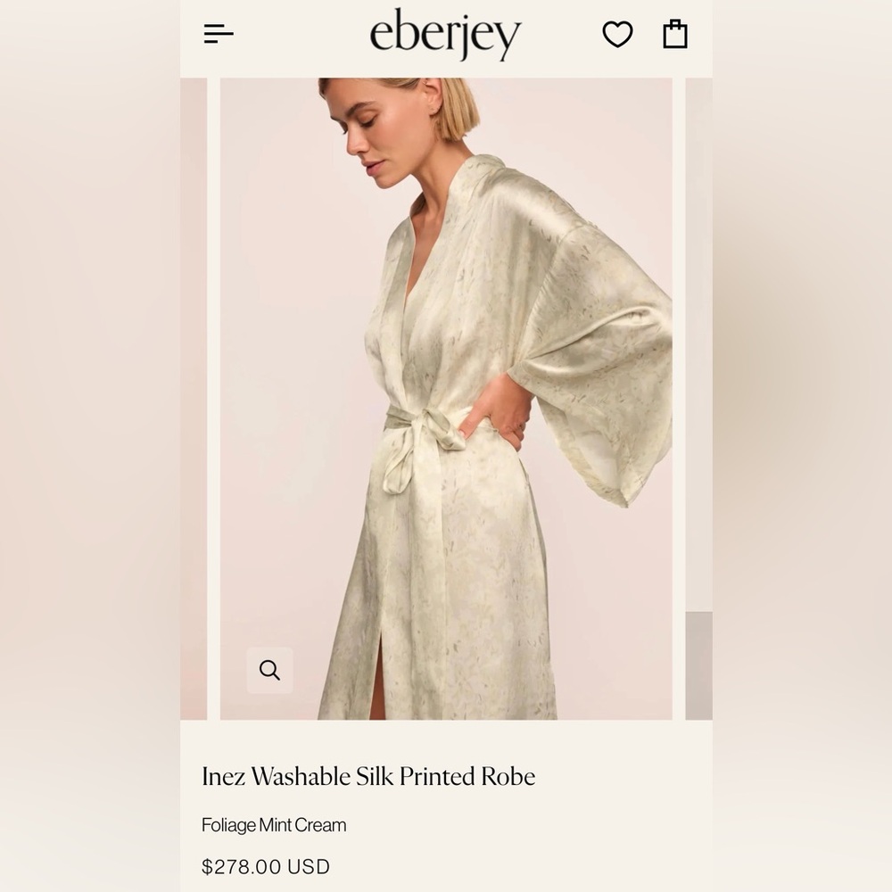 Eberjey Inez Washable Silk Printed Robe